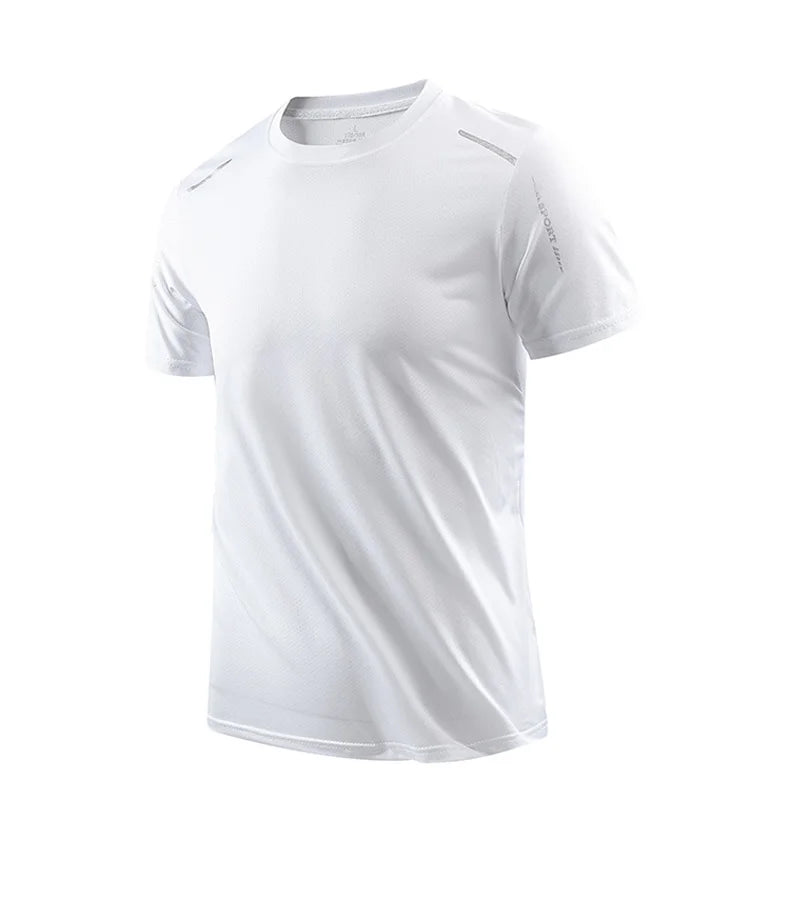 T-shirts Men's Running Quick Drying T-shirts Breathable Hiking Fishing Tees Soft Elasticity Outdoor Sports Short Shirt Summer