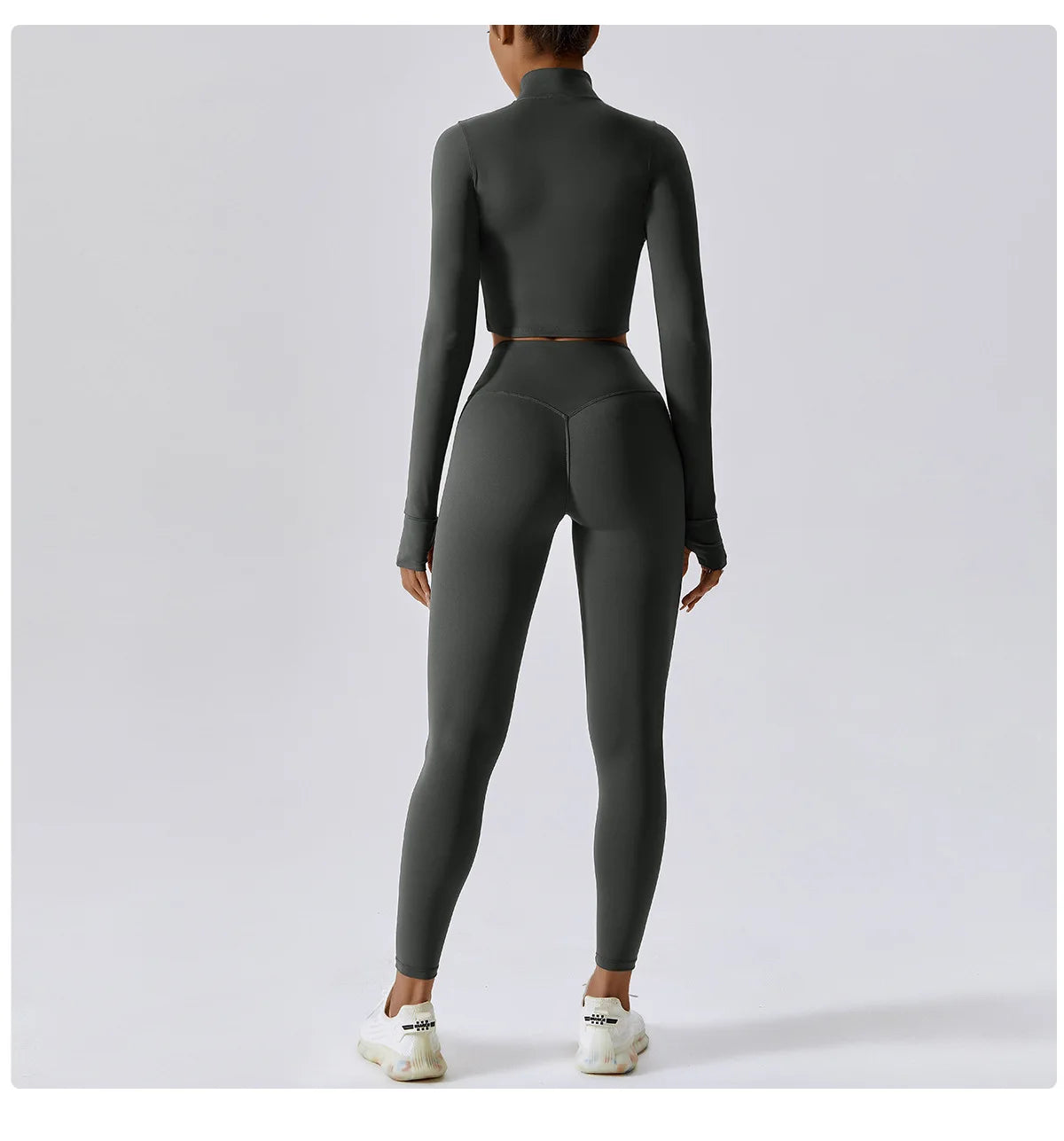 Legging 3PCS Yoga Set Women Workout Sets Sportswear Gym Clothing Fitness zipper Long Sleeve High Waist Leggings Sports Suits Yoga Suit