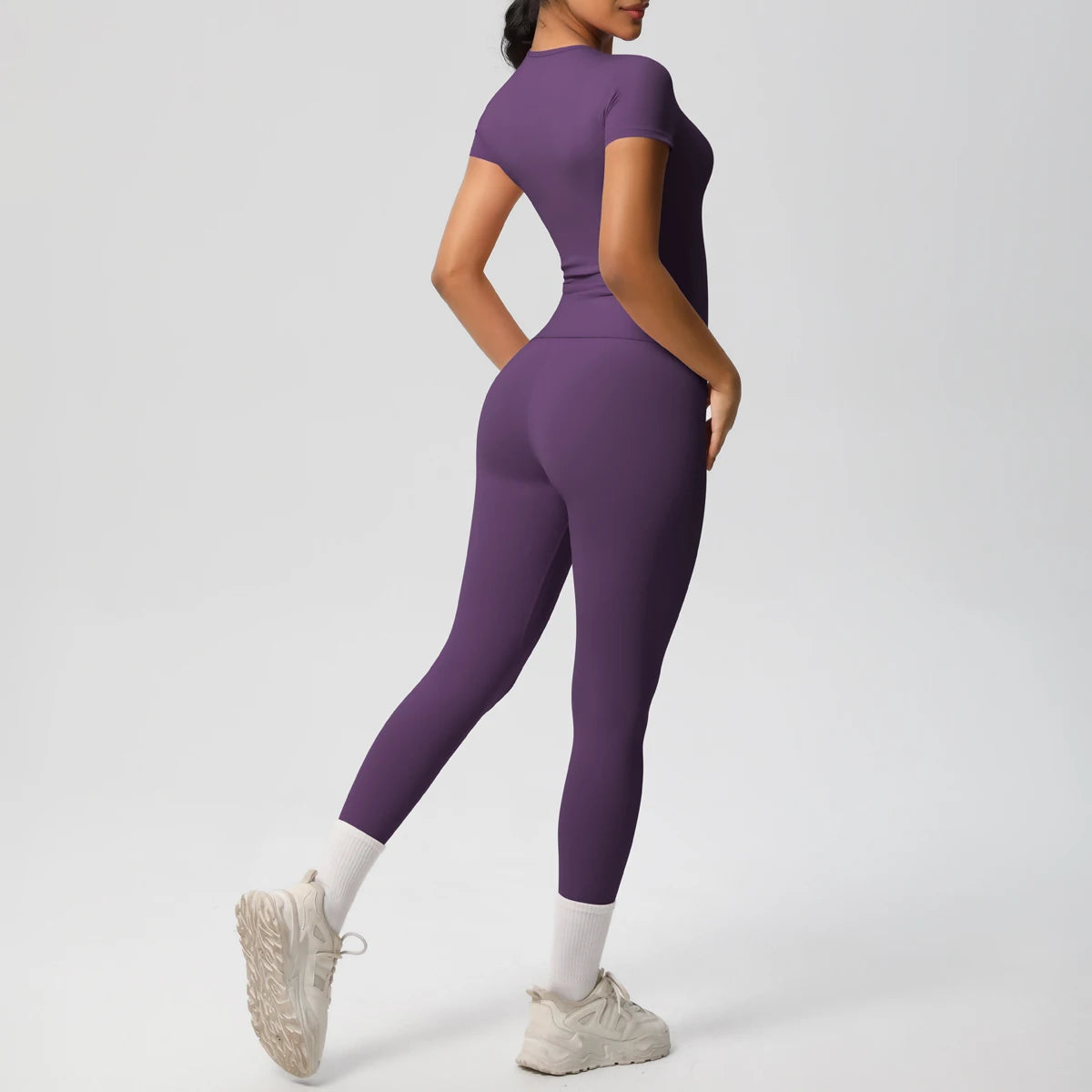 Legging Women 2pcs Patchwork Sport Yoga Suit Gym Sports Crop Tops Sexy Bodycon Crop Tube Top Workout Leggins Booty Bum Leggins