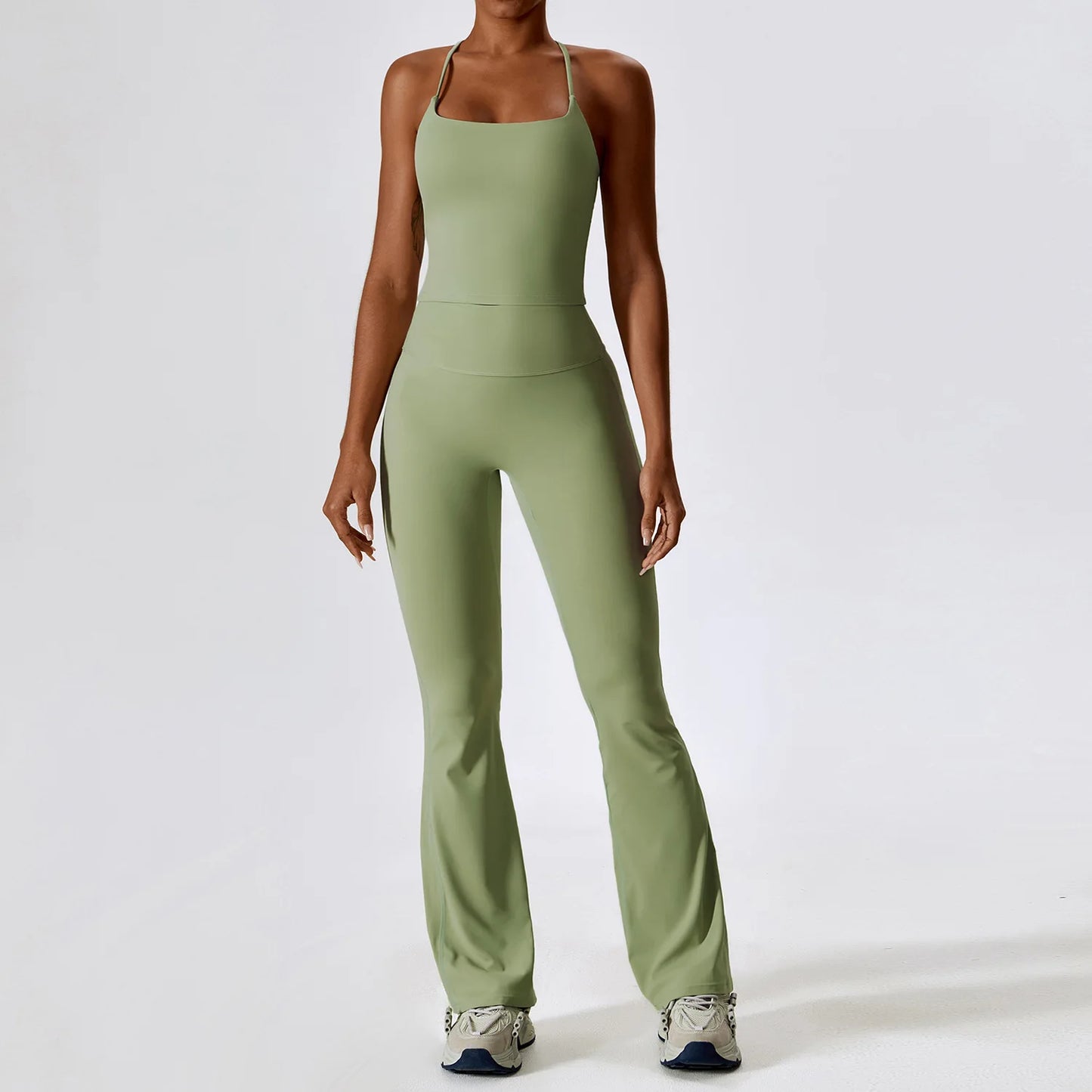 Legging Yoga Set 2PCS Seamless Women Sportswear Workout Clothes Athletic Wear Gym Legging Fitness Bra Crop Top Long Sleeve Sports Suits