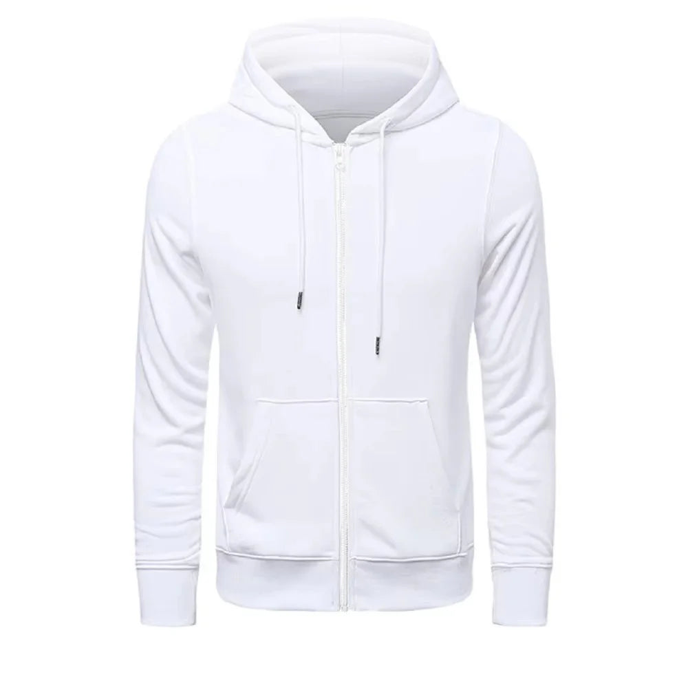 JUMPER Trendy Hoodies Men Retro Harajuku Solid color High quality Jacket Streetwear Solid Zip Up Casual Loose Sweatshirt Clothes