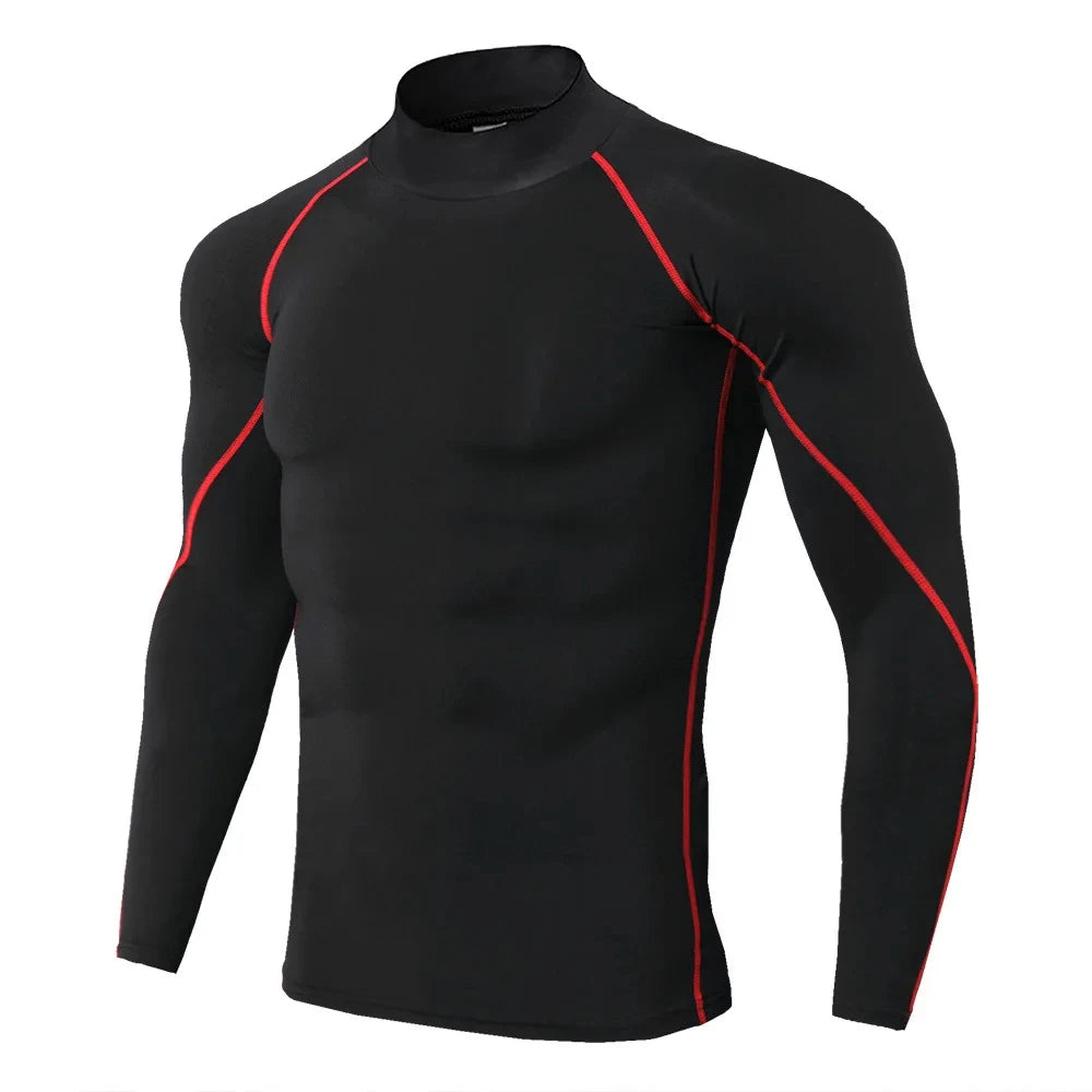 T-shirts Winter Man Compression Shirt Cycling Clothing Warmth Shirt Warm Bottoming Shirt Men Compression T-Shirt Gym Sportswear 2024 New