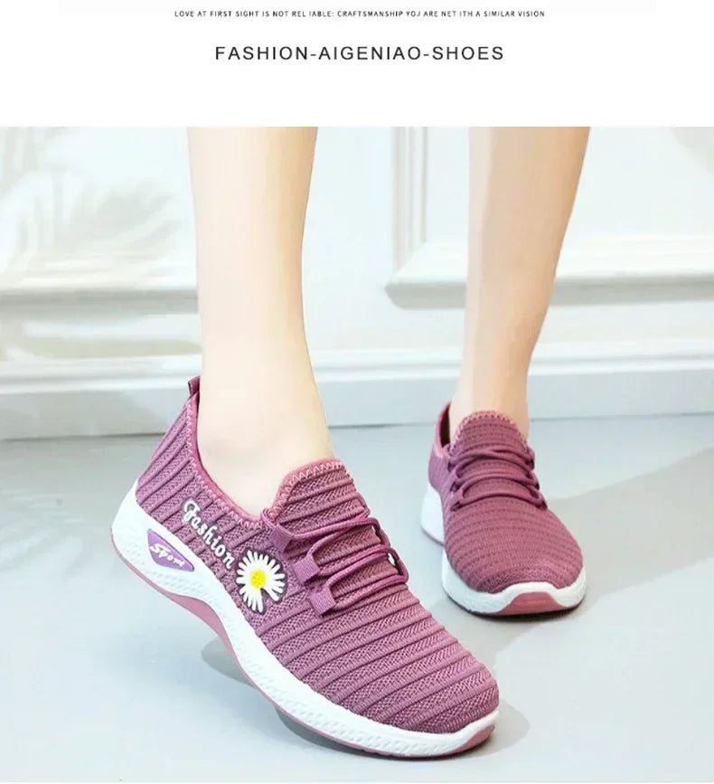 Women Sneakers  light running shoes, net shoes, comfortable soft soled sneakers, women's breathable casual single shoes