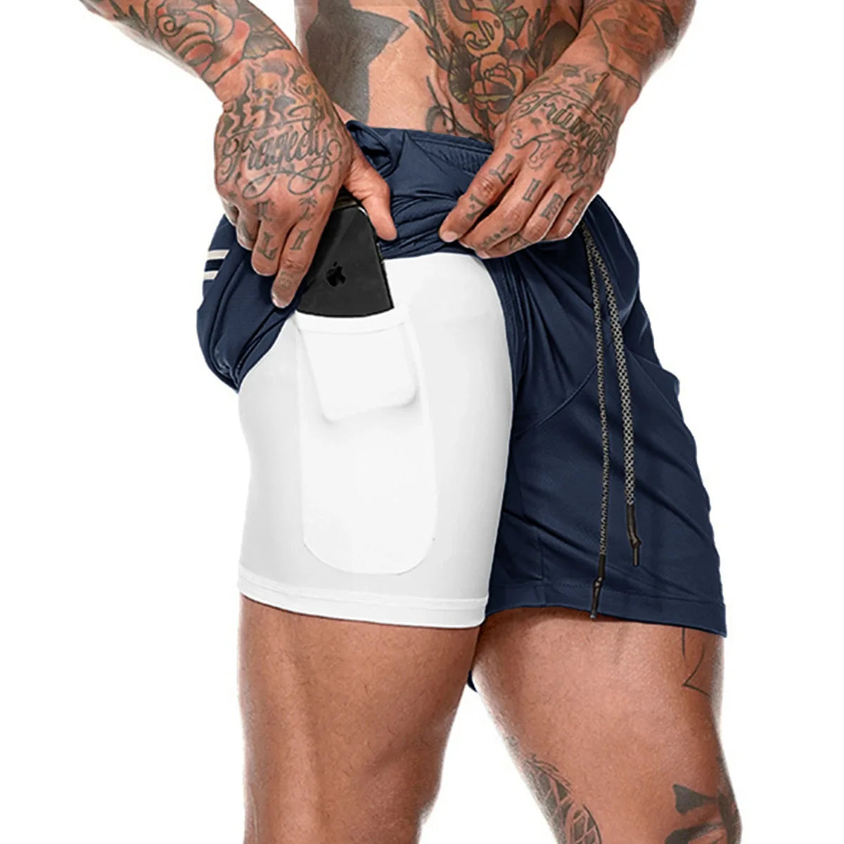 Shorts  Sportswear Double-deck Running Shorts 2 In 1 Beach Bottoms Summer Gym Fitness Training Jogging Short Pants Men