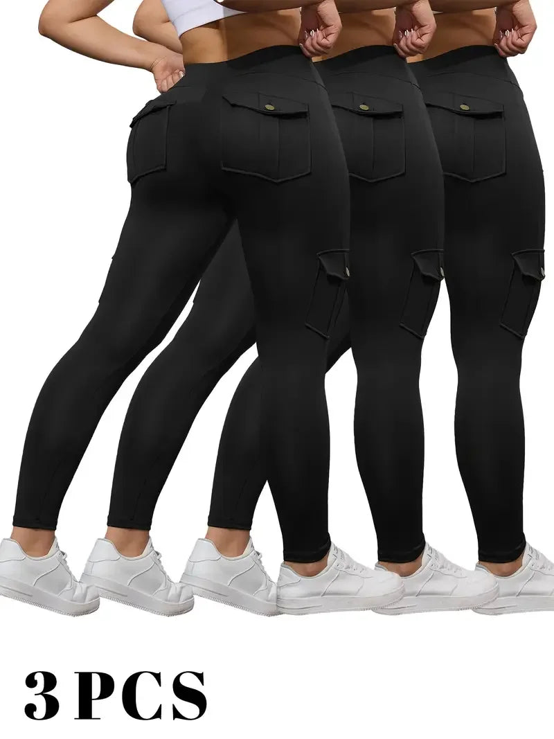 Leggings  1/3 PCS Washed Print Work Pocket Women Leggings Elastic Butt Lifting Fitness Tights 2025 New Athletic Pants Fashion Streetwear