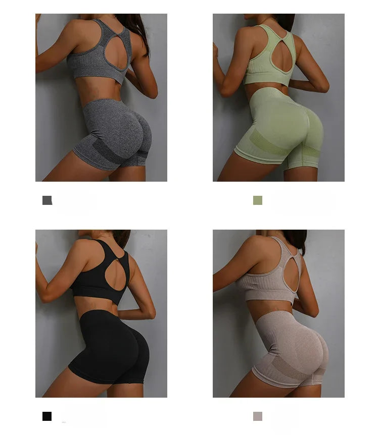 Legging Yoga Suit Yoga Sports Underwear Women's Fitness Suit Vest Running Sports Yoga Shorts Set Yoga Set  Workout Set