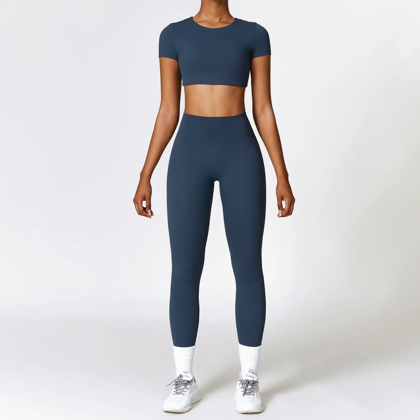 Legging 2PCS Seamless Yoga Set Women Workout Set Sportswear Gym Clothing Fitness Long Sleeve Crop Top High Waist Leggings Sports Suits