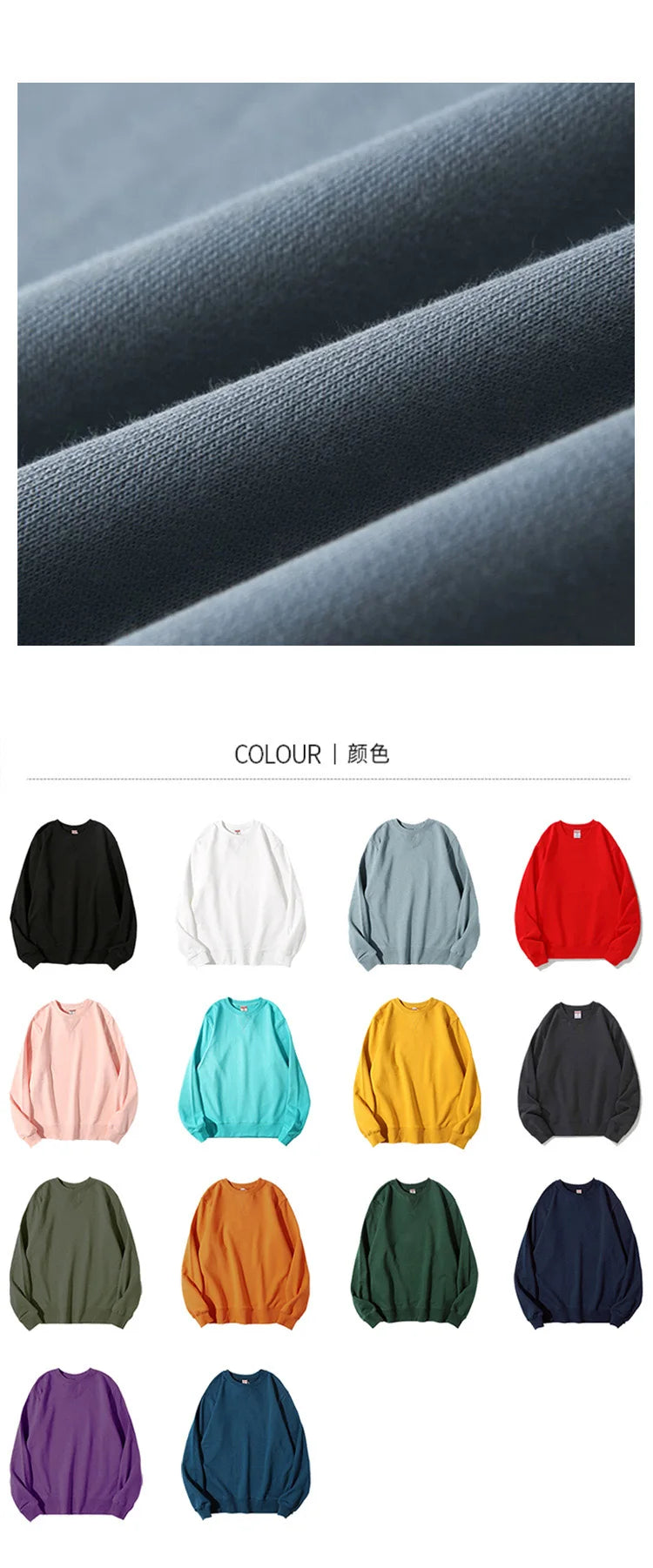 JUMPER Tight Match Heavy Inverted Triangle Loose Versatile Solid Cotton Vintage Autum Winter Long Sleeve Round Neck Sweater