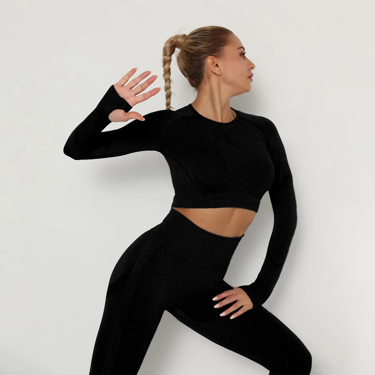 Legging Solid Color seamless gym Yoga Set Legging +sport bra+short+long sleeves Tracksuit  Women Gym Suit Comprehensive Training Jogging