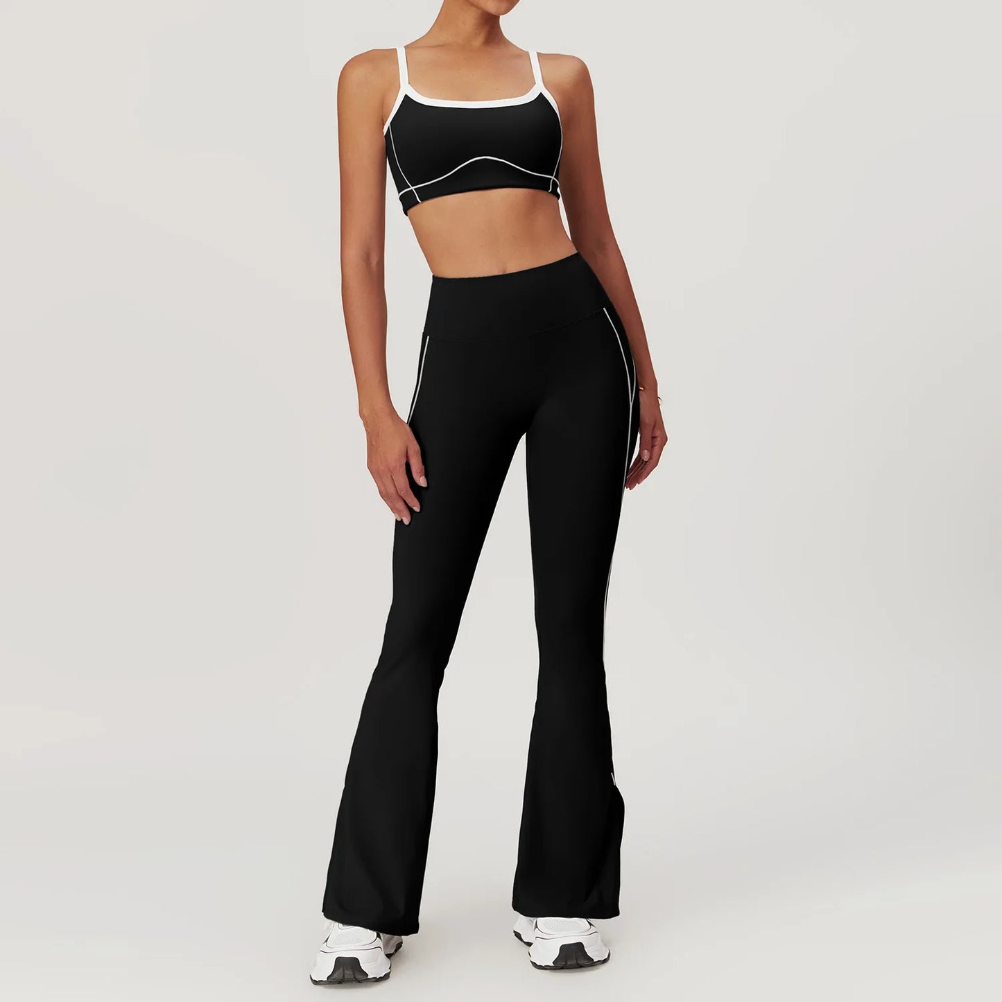 Legging Yoga Set Women Sport Bra Gym Workout Legging High Waist Wide Flare Pant Fitness Sports Shorts Active Wear Suit