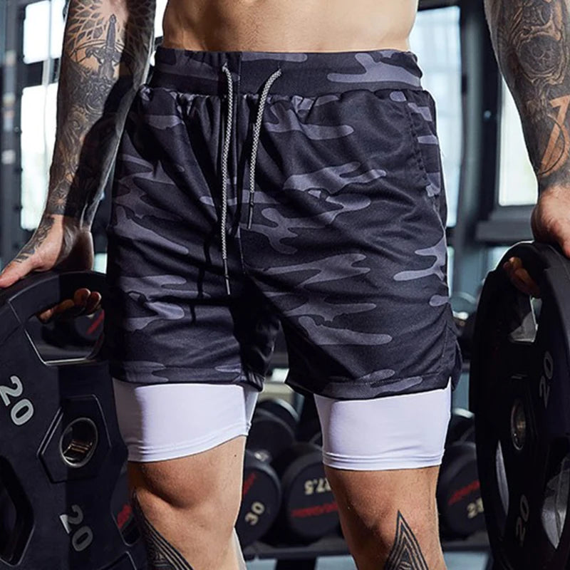 Shorts  Sportswear Double-deck Running Shorts 2 In 1 Beach Bottoms Summer Gym Fitness Training Jogging Short Pants Men