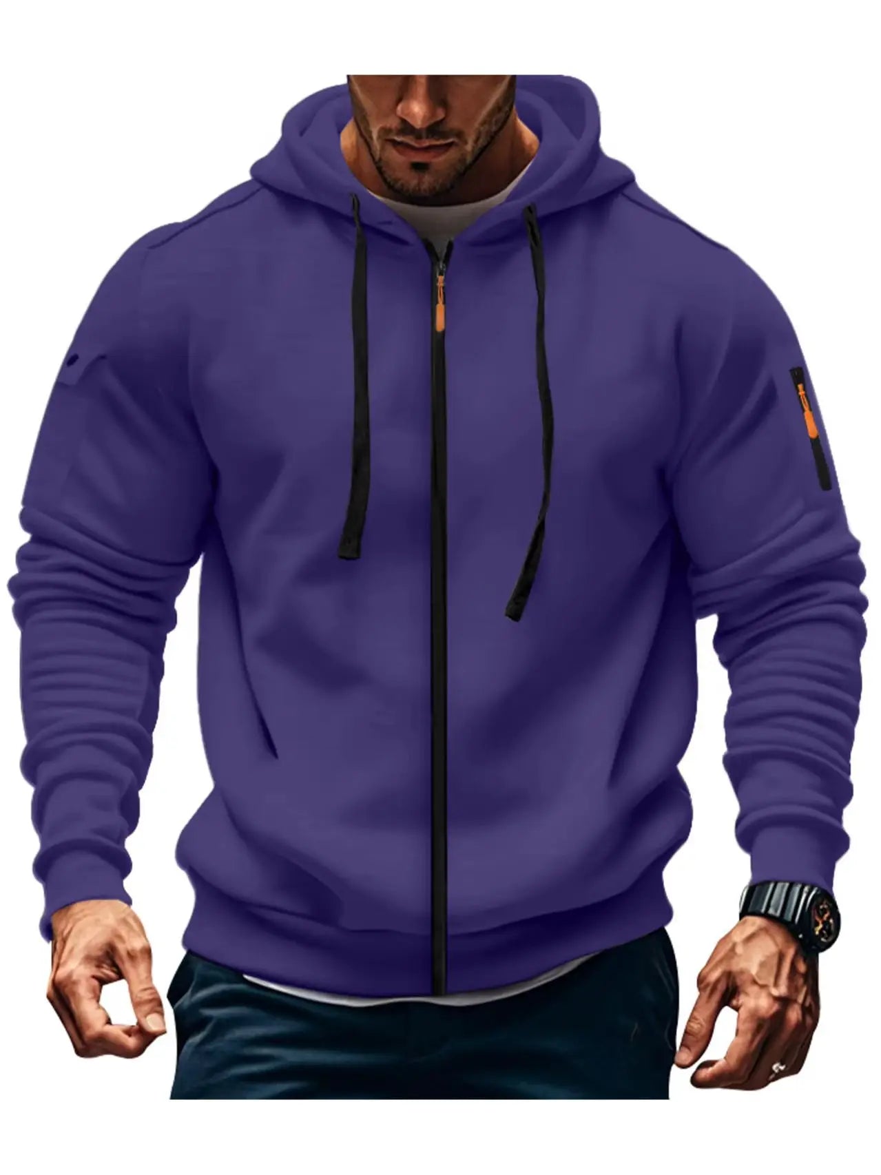 JUMPER New Men hooded sweater casual sports jumper vintage Harajuku long sleeve zipper multi-pocket casual loose coat Street S-3XL
