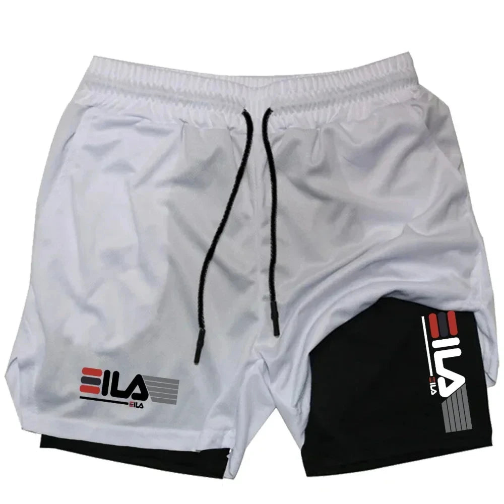 Shorts Men's Two-in-one Sports Shorts Breathable Casual Quick-drying Double-layer Shorts Summer Running Sportswear Bottoms M-3XL