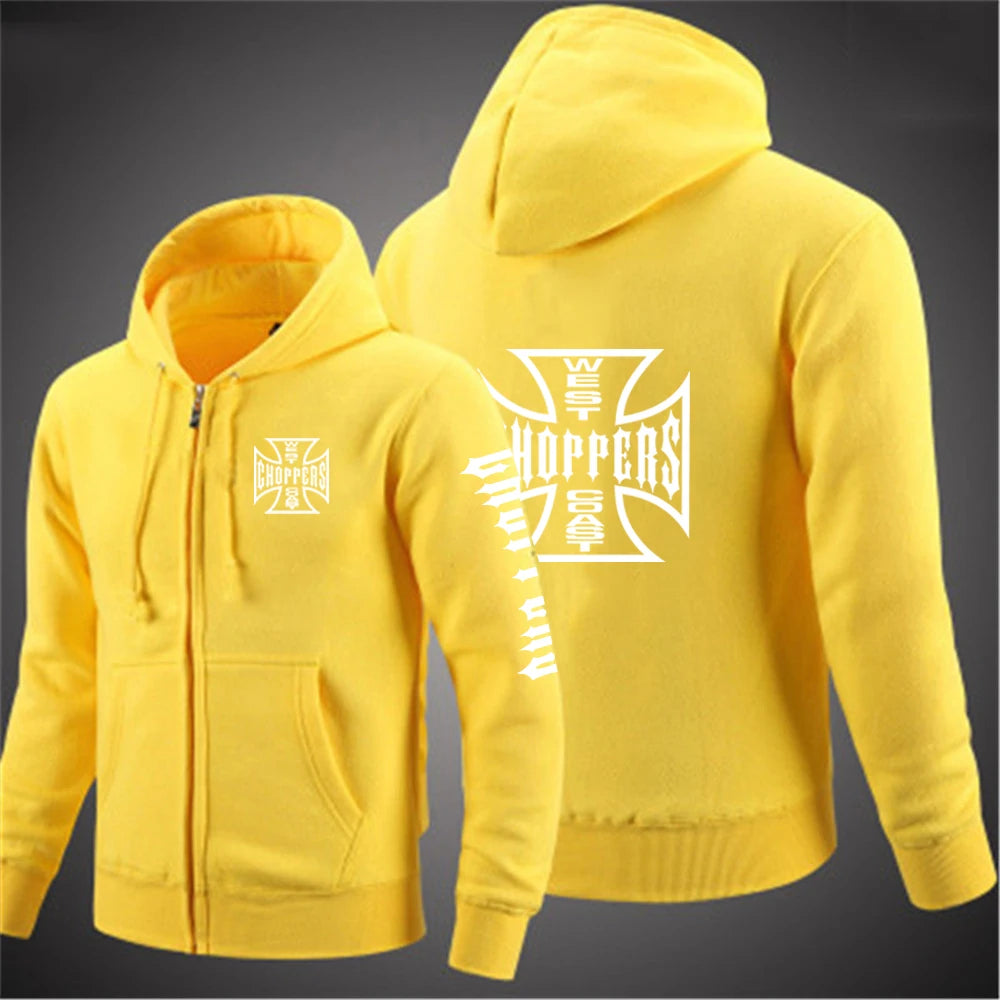 JUMPER West Coast Choppers 2024 New Spring Autumn Mens Solid Color Zipper Pullover Sweater Warm Long-sleeved Comfortable Versatile Caot