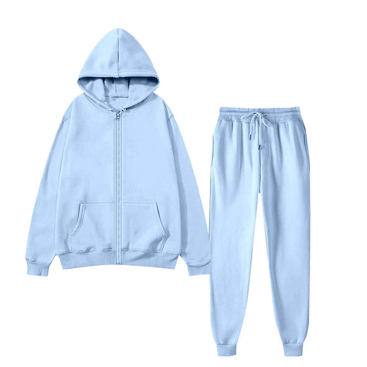 JUMPER New Solid Color Hoodie+pants Two-piece Set Womens Fashionable Casual Sports Set  Size S-3XL Female Suit