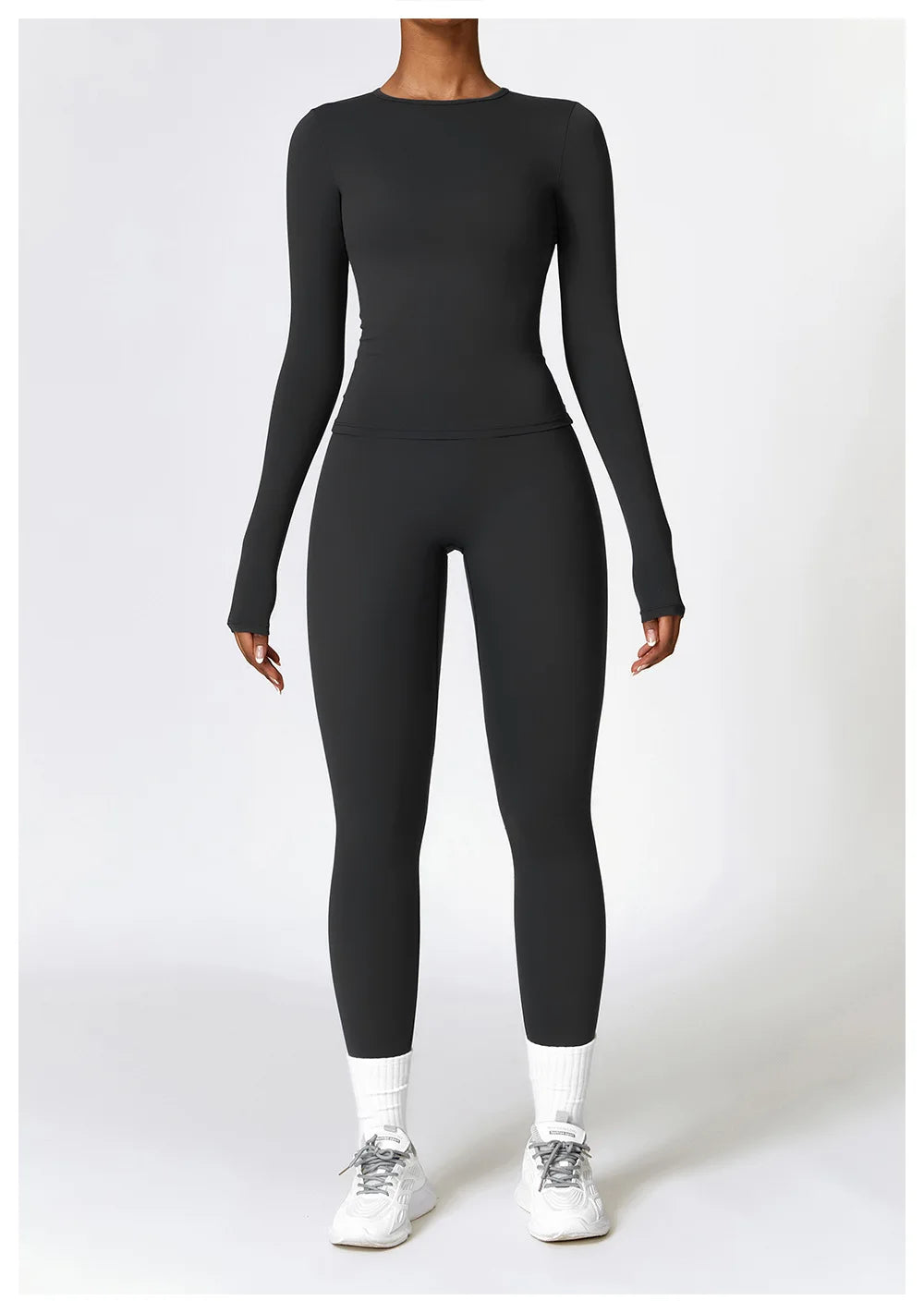 Legging 2PCS Seamless Yoga Set Women Workout Set Sportswear Gym Clothing Fitness Long Sleeve Crop Top High Waist Leggings Sports Suits