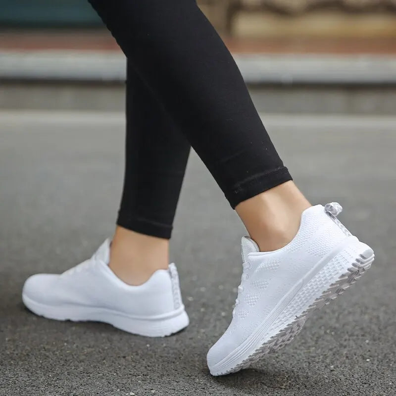 Women Sneakers  Casual Shoes Fashion Breathable Walking Mesh FlatShoesSneakers White Female Footwear
