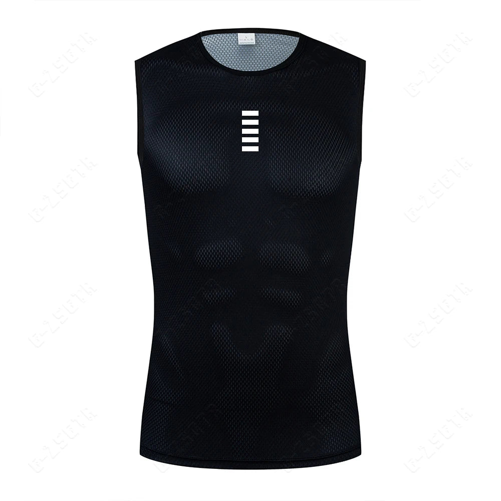 T-shirts Cycling Base Layer Reflective Underwear White Cycling Jersey Sport Vest Men Undershirt Quick Dry Elastici Vest Road Bike Jersey