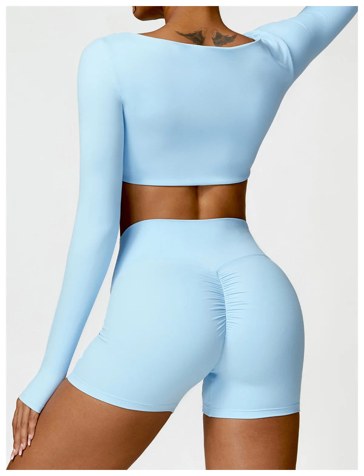 Legging Women Tracksuit Yoga Set 2PCS Sportswear Workout Clothes Athletic Wear Gym Legging Fitness Bra Crop Top Long Sleeve Sports Suits