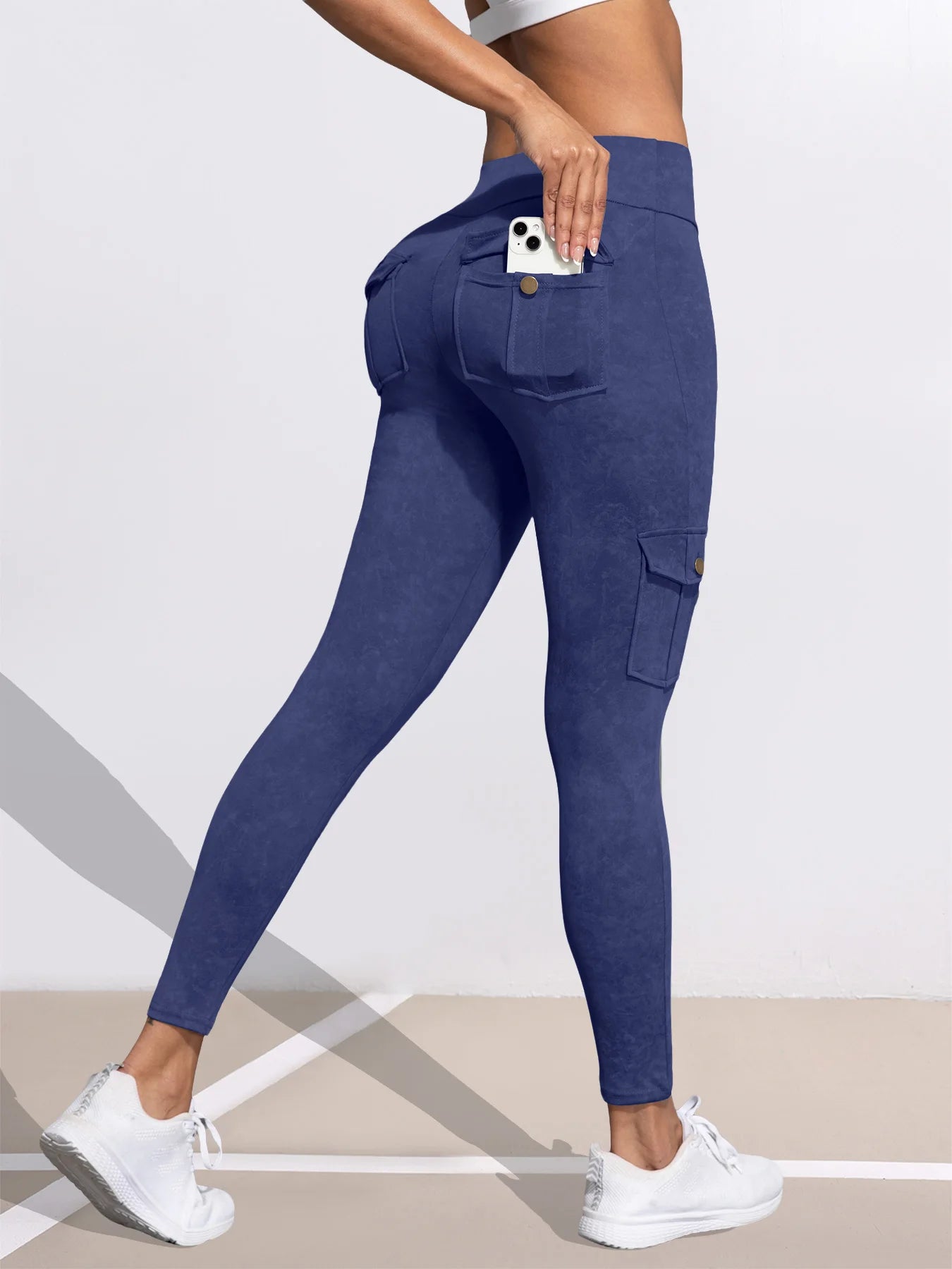 Leggings  1/3 PCS Washed Print Work Pocket Women Leggings Elastic Butt Lifting Fitness Tights 2025 New Athletic Pants Fashion Streetwear