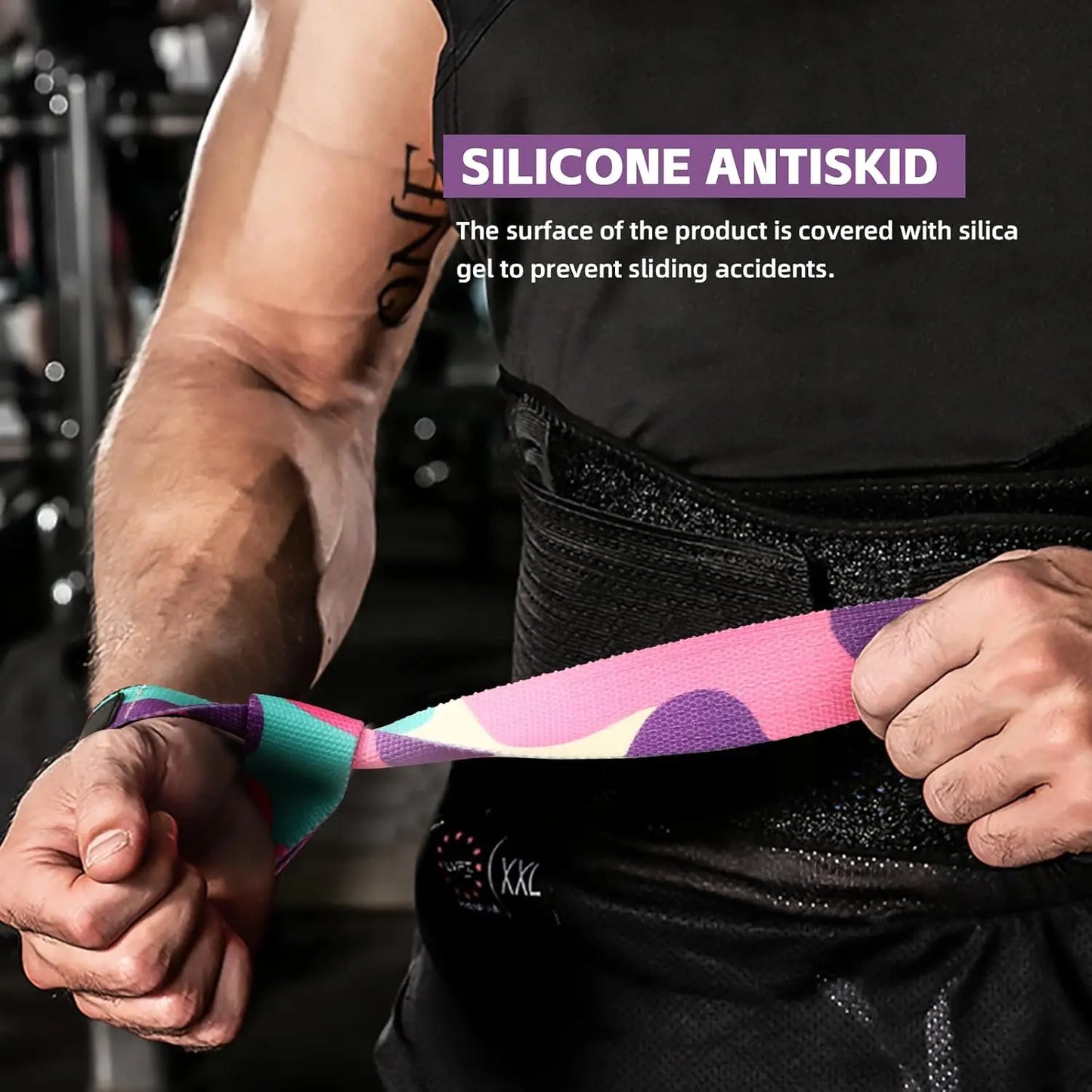 EQP 2Pcs Adjustable Weightlifting Wrist Straps Non-Slip Strength Training Fitness Lifting Support Gym Booster Bands Sports Grip