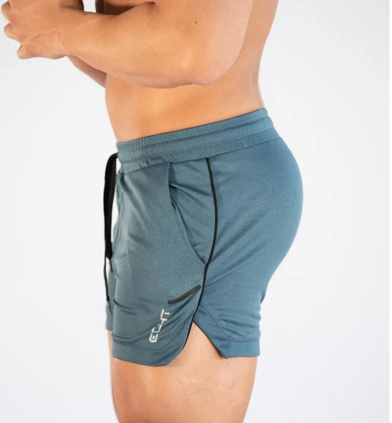 Shorts  men's breathable trend muscle fitness training three point pants running casual sports shorts