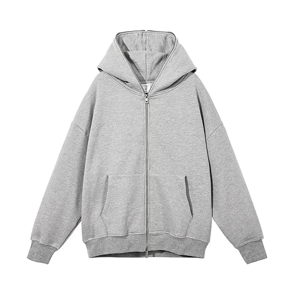 JUMPER Men's and women's full zip hooded jackets, zip hoodies, casual cardigans, streetwear hip-hop PVD, Y2K clothing, spring fashion