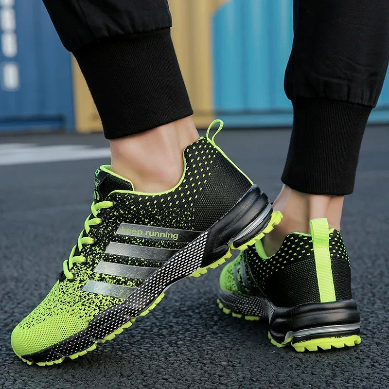 Sneakers New men's and women's flying mesh surface spring summer breathable casual sports shoes flat vulcanized couple running big size48
