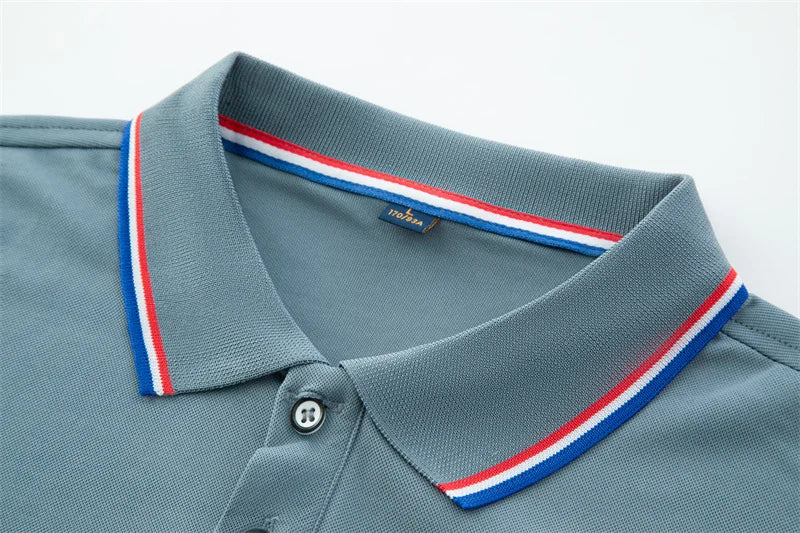 Polo New Men's Casual Solid Color Short Sleeved Polo Shirt Summer Fashionable and Comfortable Versatile Top