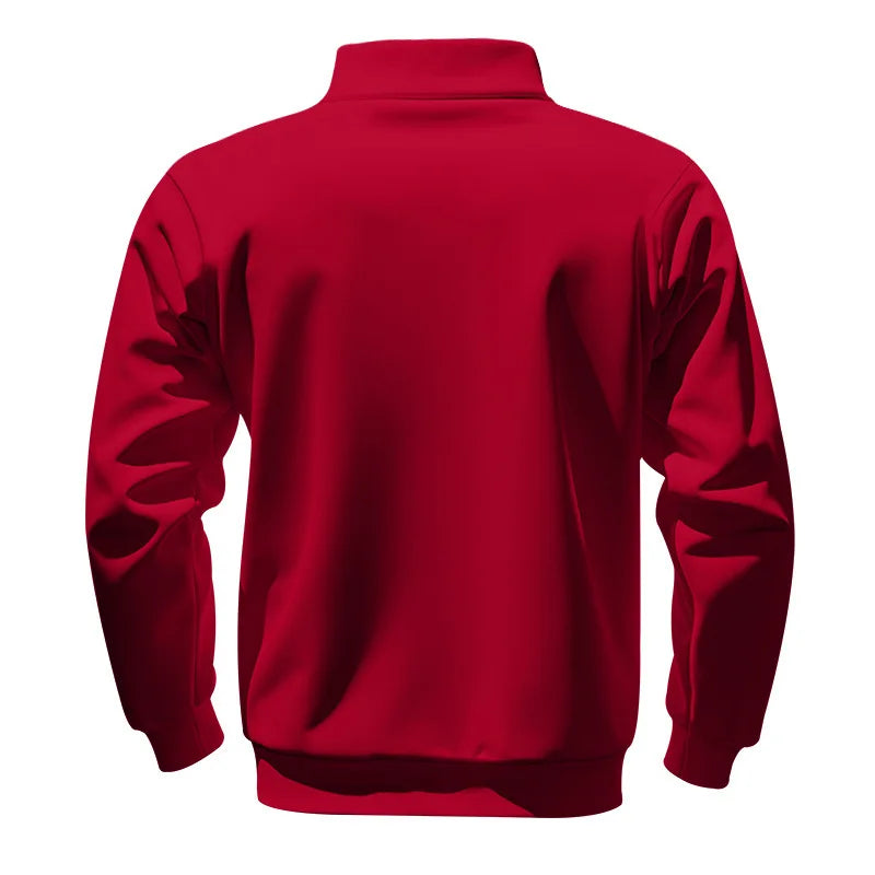 JUMPER fleece long-sleeved men's sweater half zipper loose stand-up collar pullover men's sweater