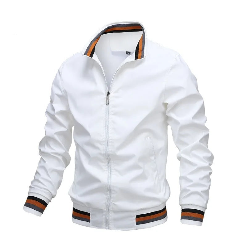 JUMPER Winter Men's Stand Collar Casual Zipper Jacket Outdoor Sports Coat Windbreaker Jacket for Men Waterproof Bomber