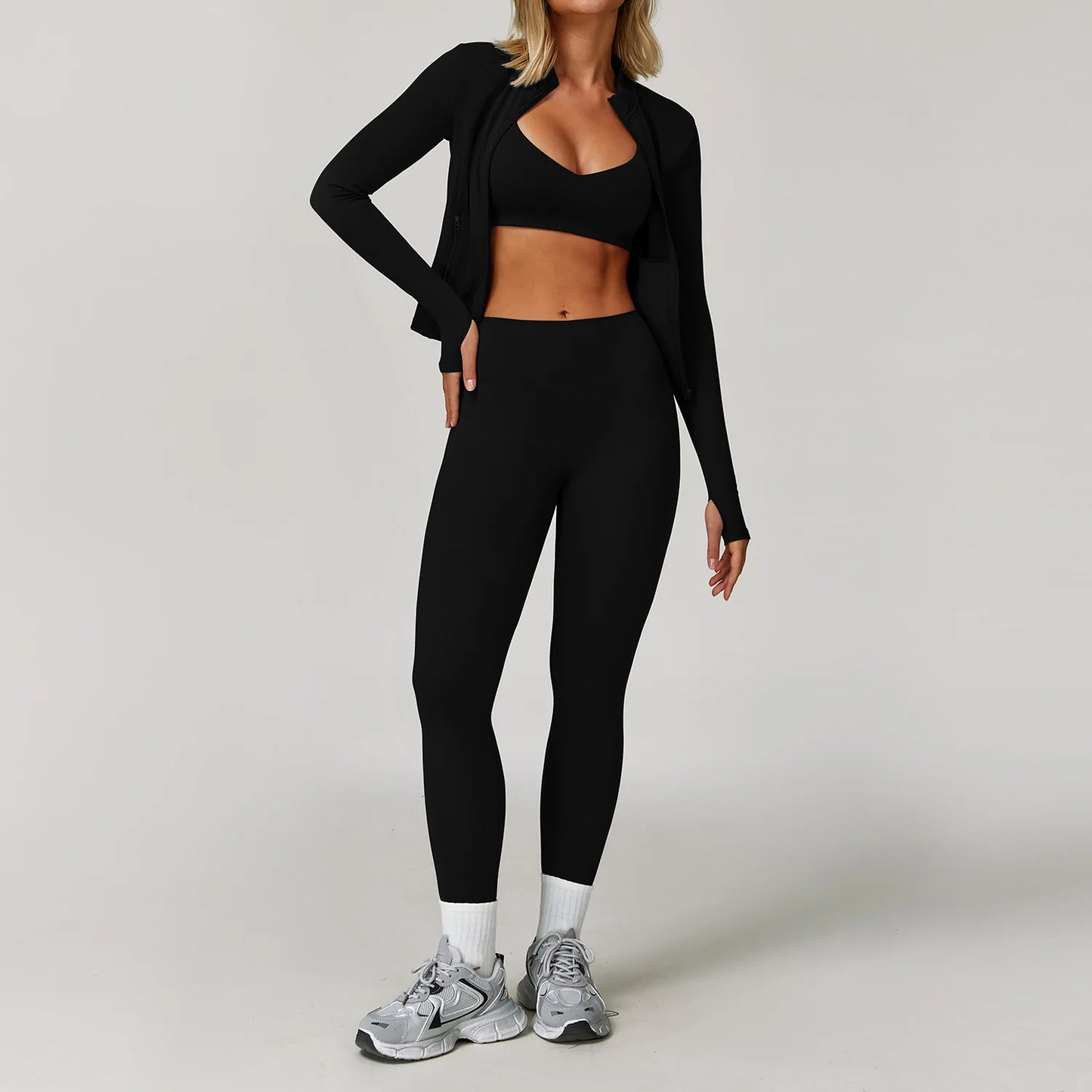 Legging 2/3PCS Yoga Suit Sports Set Gym Set Women Tracksuit Running Workout Clothes Long Sleeve Sports Bra Athletic Wear Yoga Clothing