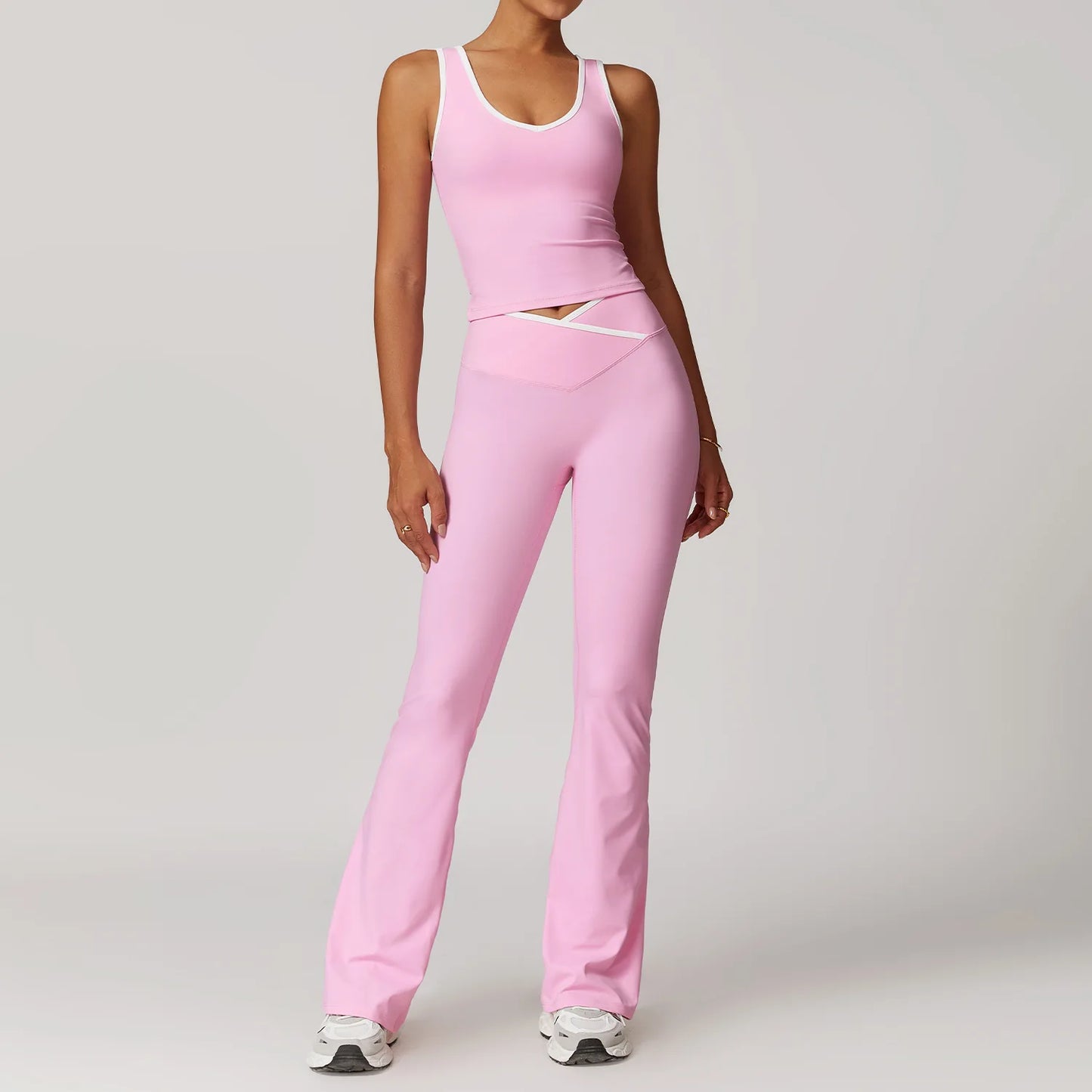 Legging Yoga Set 2 Pieces Workout Outfits Fitness Sportswear Gym Tracksuit High Waist Leggings Sports Bra Athletic Wear Women Clothes