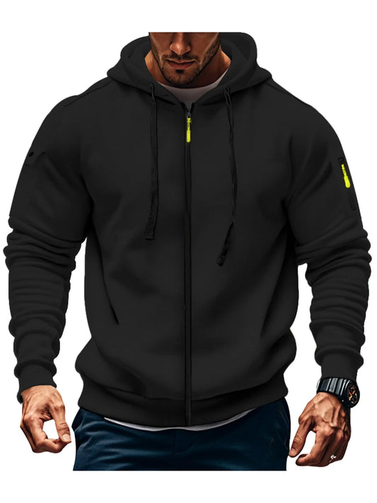 JUMPER New Men hooded sweater casual sports jumper vintage Harajuku long sleeve zipper multi-pocket casual loose coat Street S-3XL