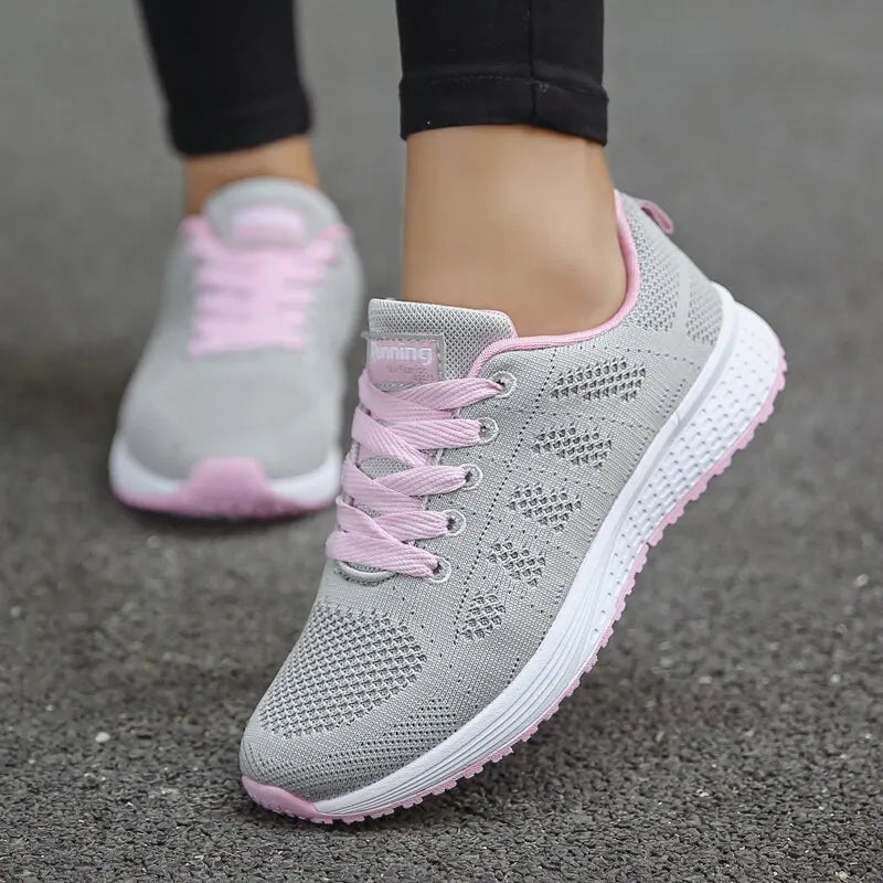 Women Sneakers  Casual Shoes Fashion Breathable Walking Mesh FlatShoesSneakers White Female Footwear