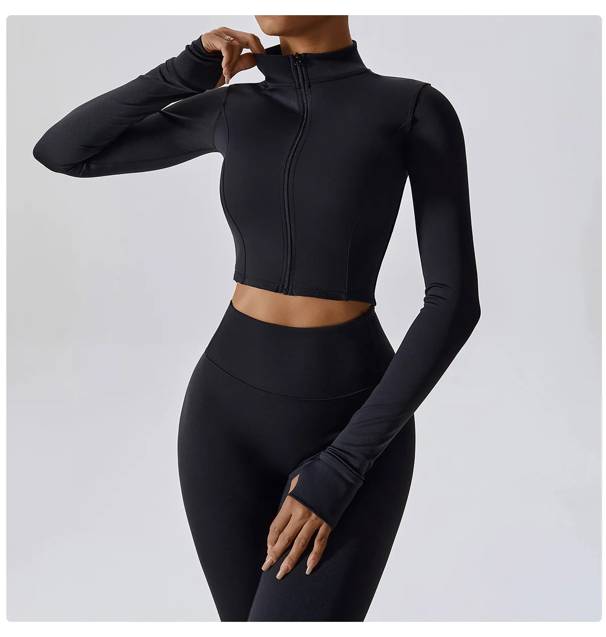 Legging 3PCS Yoga Set Women Workout Sets Sportswear Gym Clothing Fitness zipper Long Sleeve High Waist Leggings Sports Suits Yoga Suit
