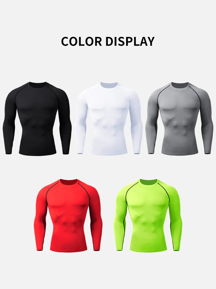 T-shirts Men's Rashguard Quick Dry Gym Fitness Shirts Spring Beach Surfing Athletic Sport Running Workout Tops Tees
