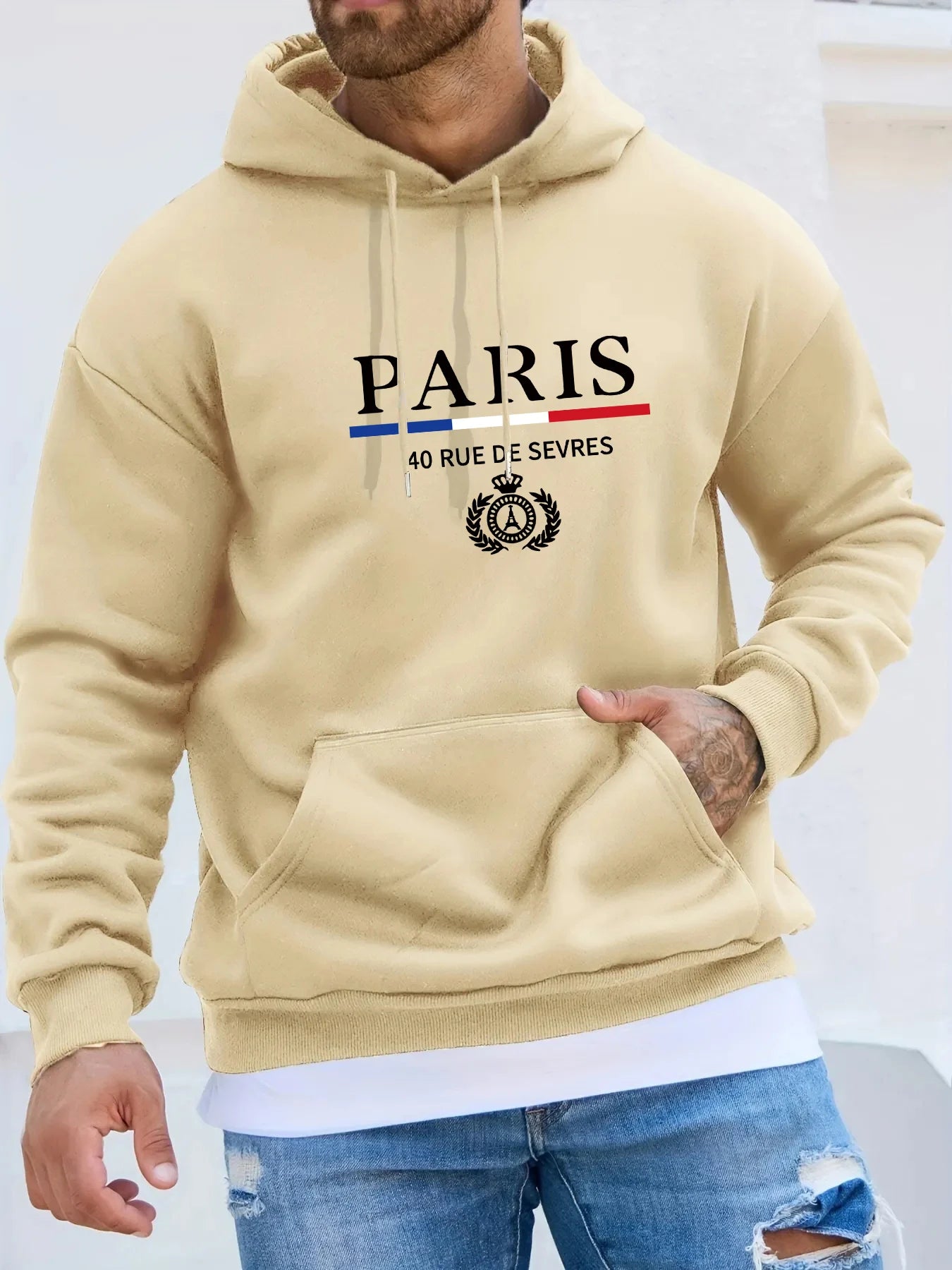 JUMPER Long Sleeved Sweater PARIS Hooded Sports Brand Hooded Sweater Sports Cotton Fleece Men Pullovers Hip Hop