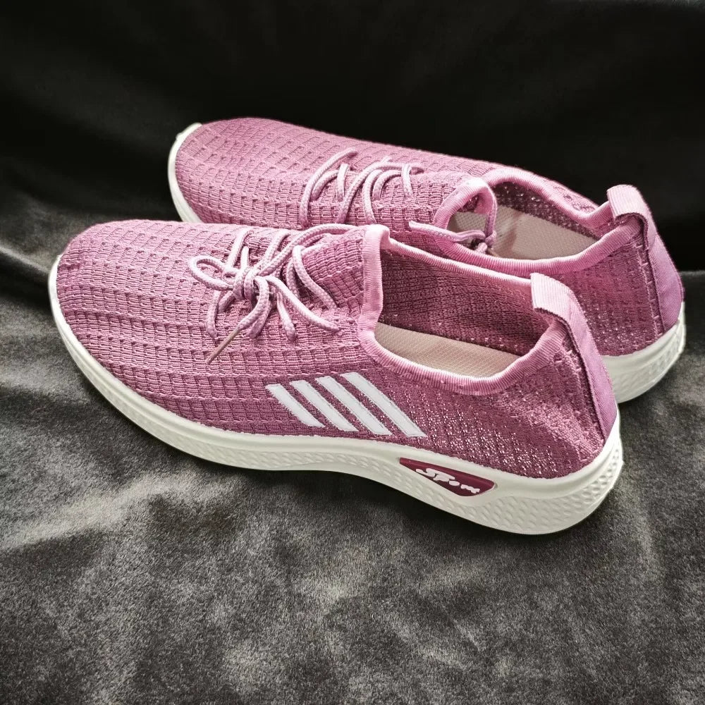Women Sneakers Mesh Low-Top Running Sneakers with Air Mesh for Spring and Summer Women Flat Shoes