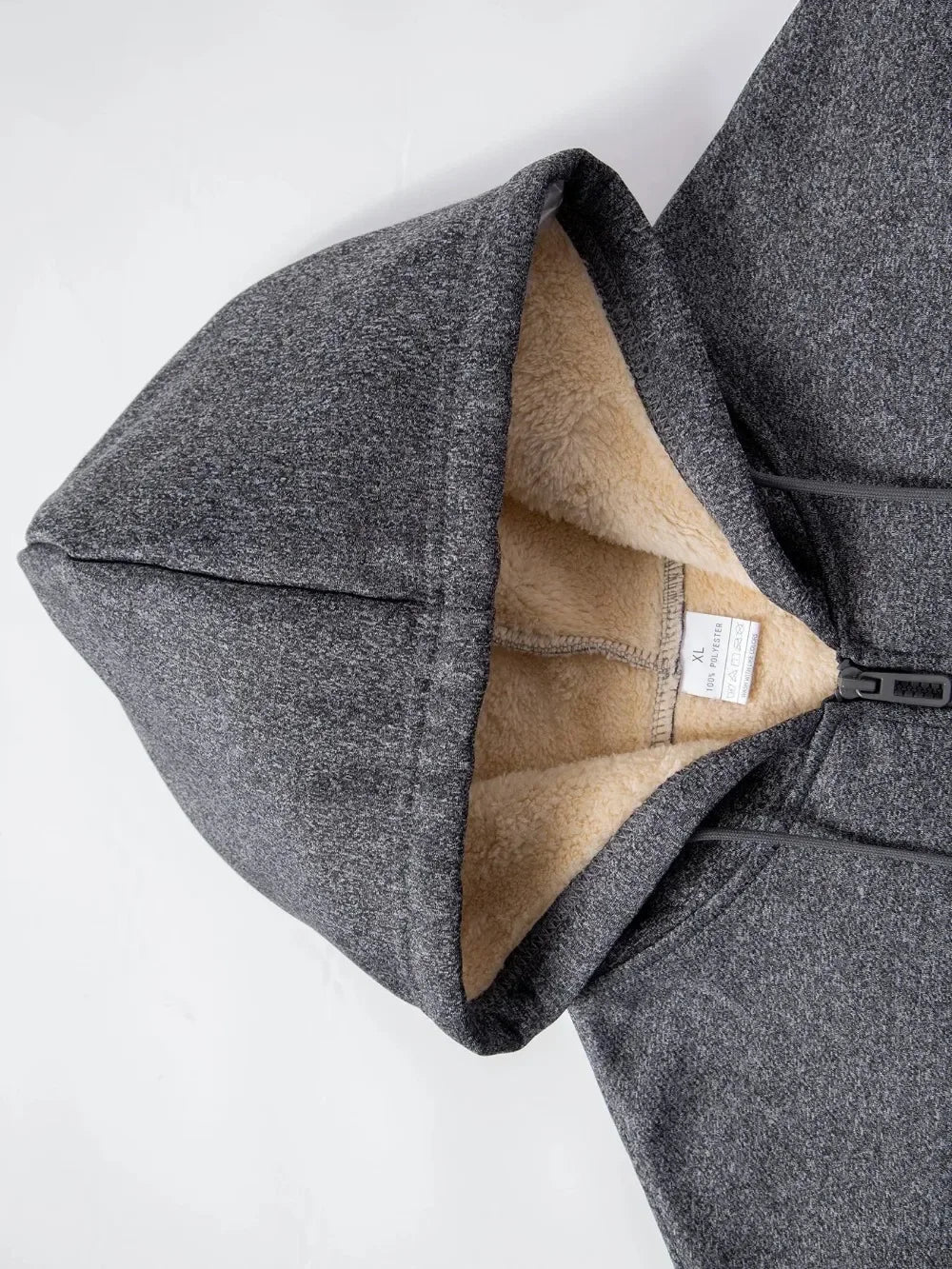 JUMPER Winter Men's Zipper Jacket Fleece Warm Windproof Hoodies Heavyweight Cardigan Casual Sports Long Sleeve Sweatshirts Hooded Coat