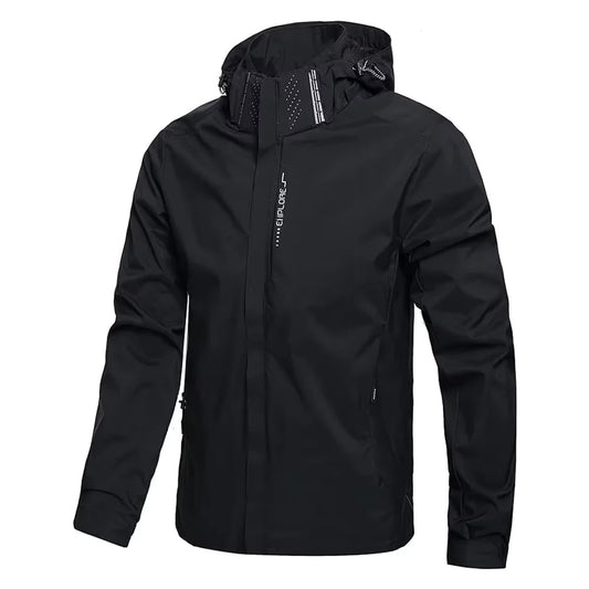 JUMPER Men's Waterproof Rain Jacket Lightweight Outer Hooded Outdoor Raincoat Hiking Windproof Jacket Climbing Outdoor Jackets