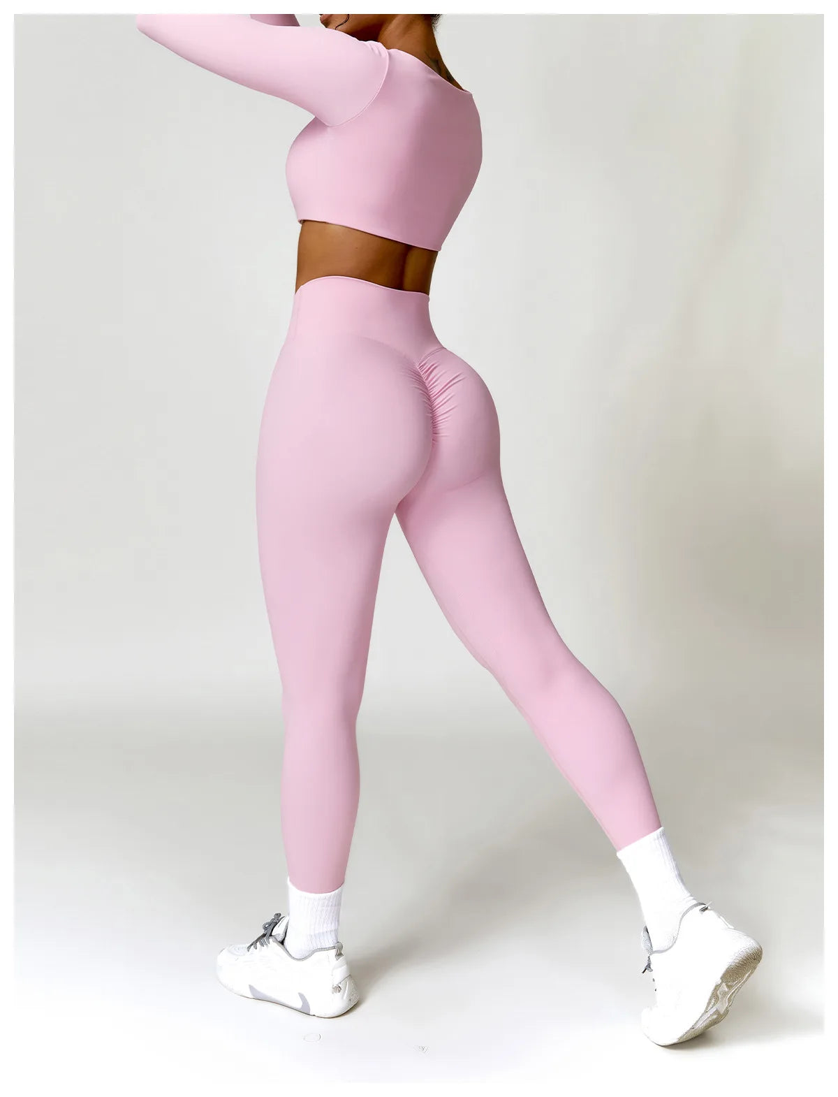 Legging Women Tracksuit Yoga Set 2PCS Sportswear Workout Clothes Athletic Wear Gym Legging Fitness Bra Crop Top Long Sleeve Sports Suits