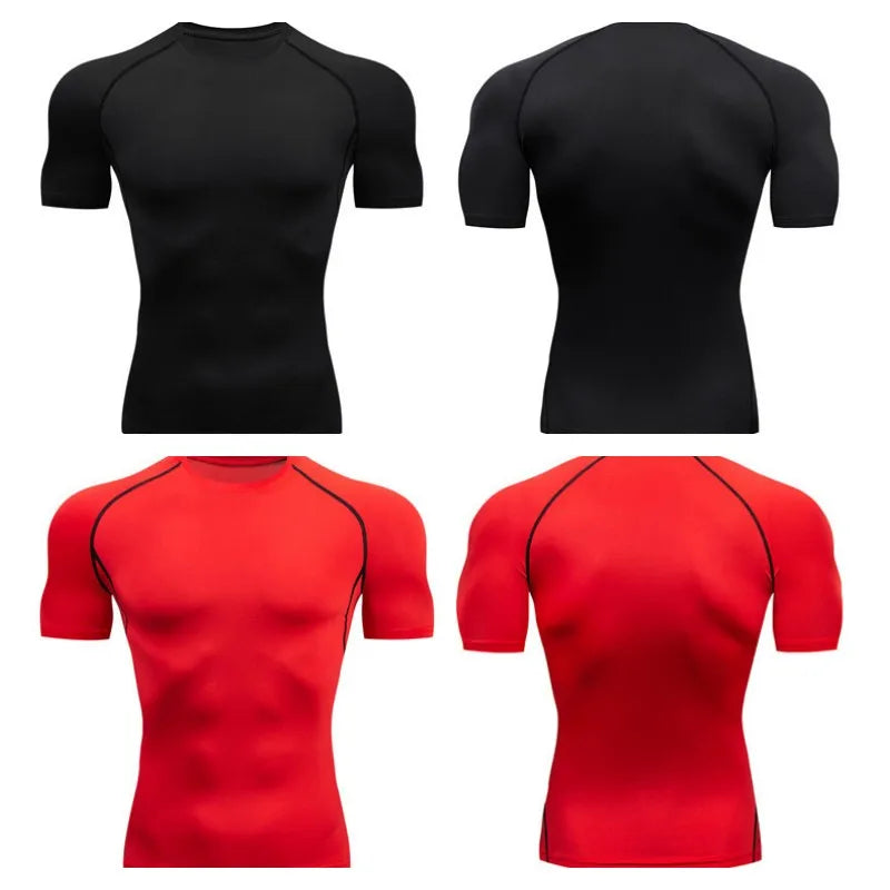 T Shirt Fitness Tight Short Sleeve Tshirt Training Jogging Shirts Gym Sportswear Quick Dry Rashgard