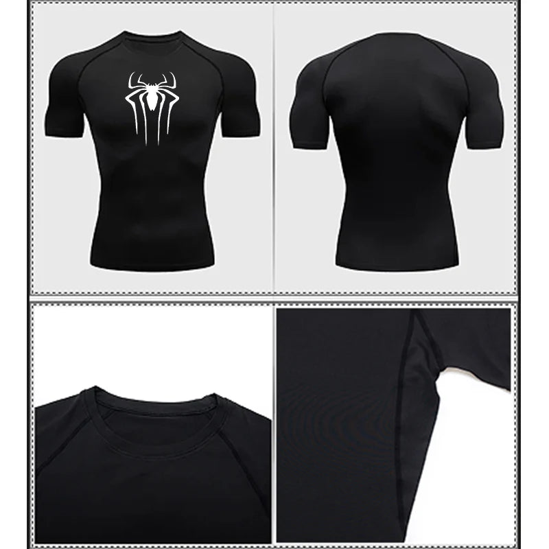 T Shirt Men Short Sleeve Sport Tees Fitness Running Sportsear Men Gym Elastic Quick Dry Jogging T-shirt Tops