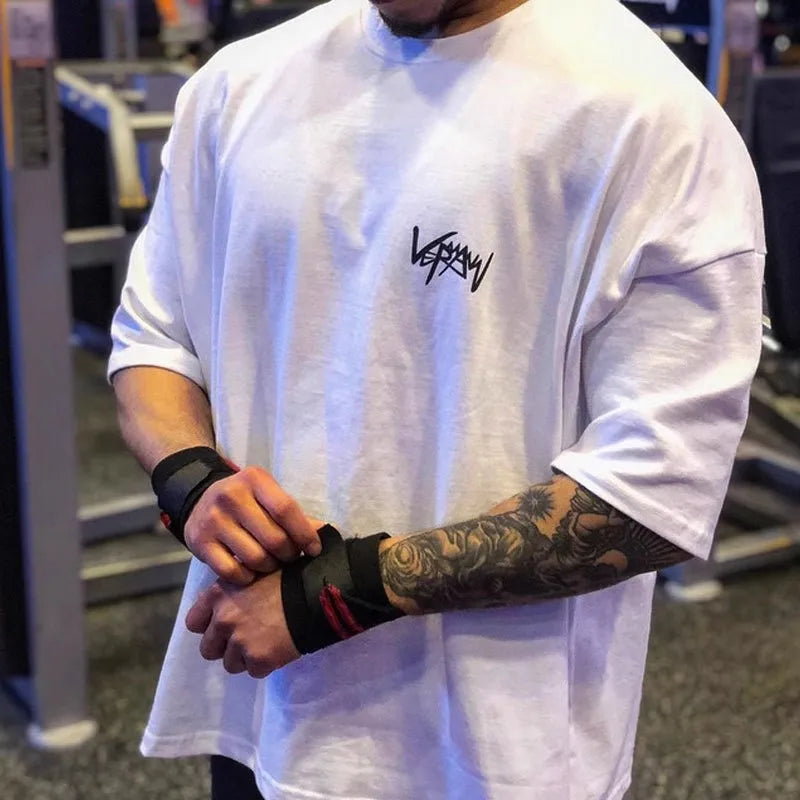 T-shirts Collar  sports  Oversize Cotton Summer Tee Training running shirt Man Streetwear Half Sleeve men T-shirt