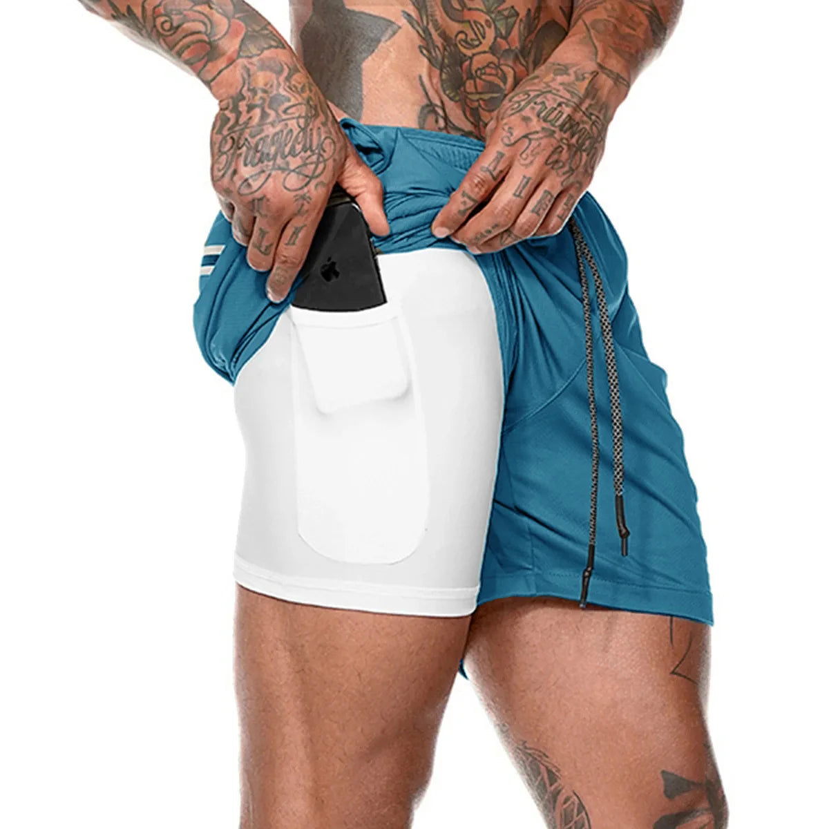 Shorts  Sportswear Double-deck Running Shorts 2 In 1 Beach Bottoms Summer Gym Fitness Training Jogging Short Pants Men