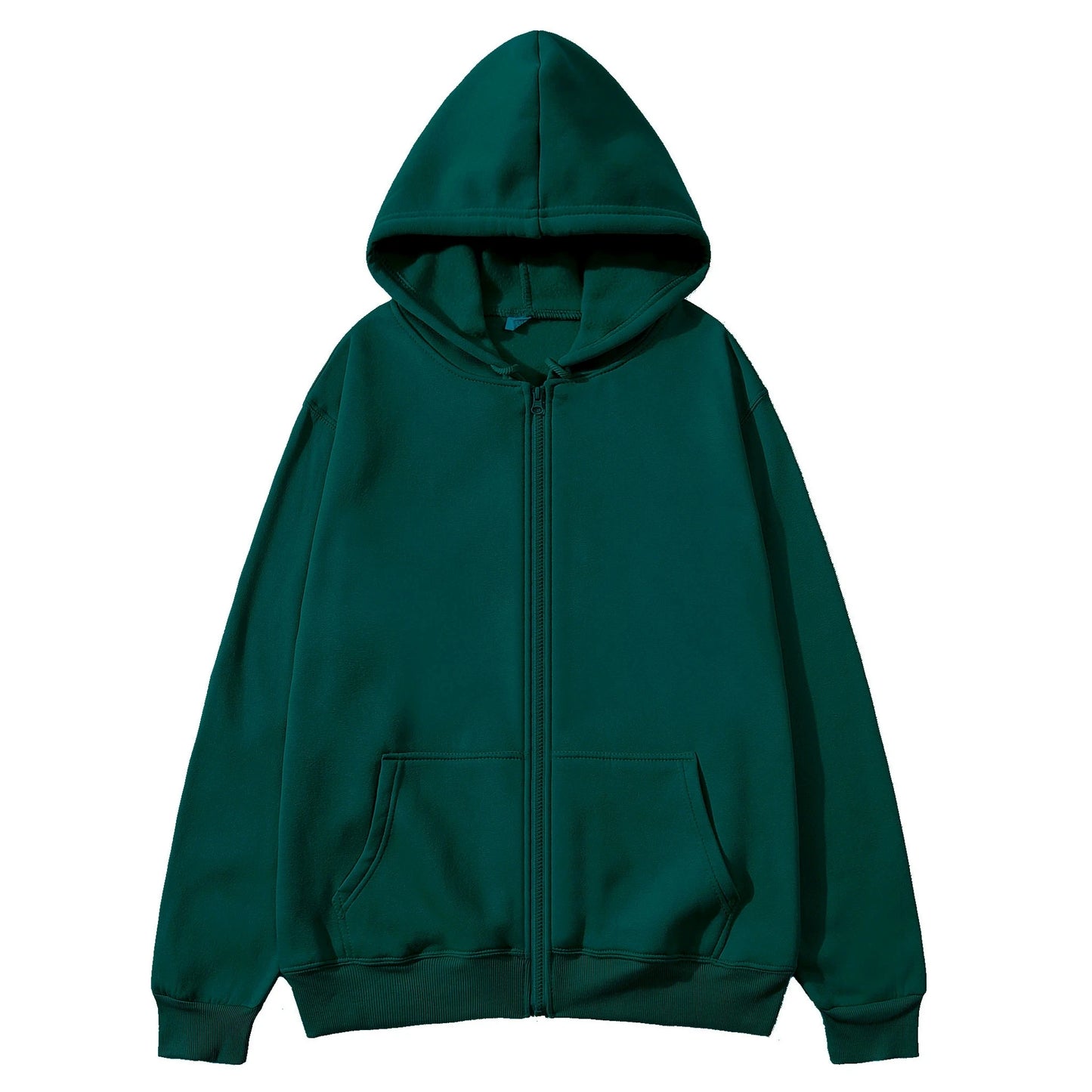 JUMPER New Trendy Sweatshirt Coat Front Pockets Warm Zipper Lamb Wool Jacket Men and Woman Autumn Winter Pure Color Cardigan Hoodie