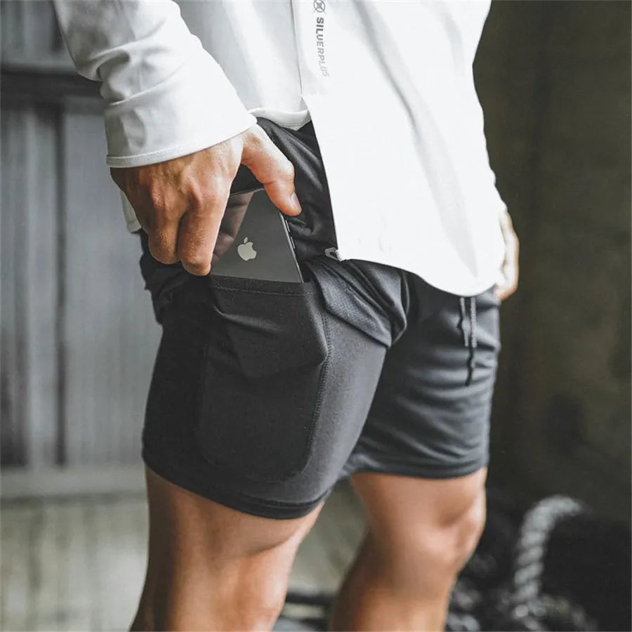 Shorts  Sportswear Double-deck Running Shorts 2 In 1 Beach Bottoms Summer Gym Fitness Training Jogging Short Pants Men