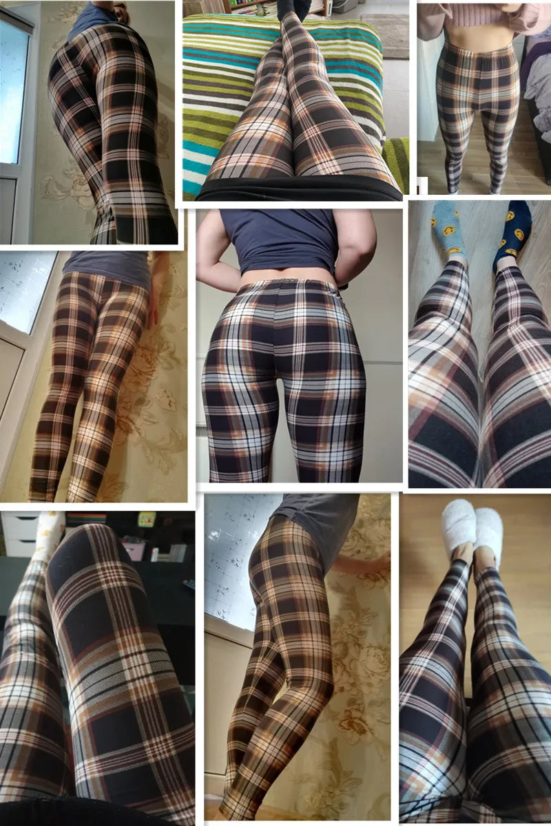 Leggings Camouflage Gray Green Tight Casual High Stretch Women's Leggings, Sporty And Sexy Fitness Retro Nine Point Pencil Pants