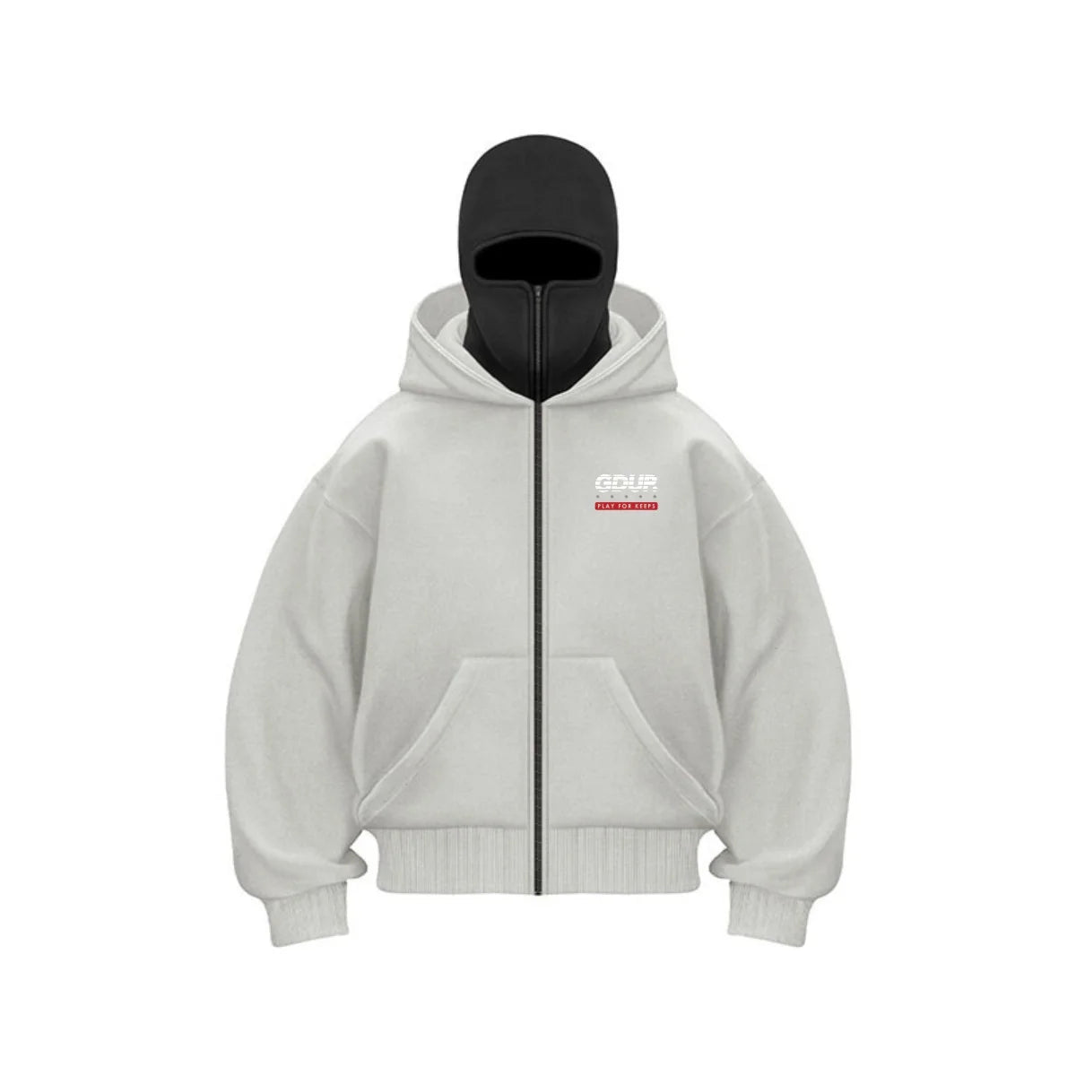 JUMPER Men's Ninja Hooded Loose Y2K Sport Shirt, Street Loose Casual Masked Sweatshirt Windproof Double Hoodie
